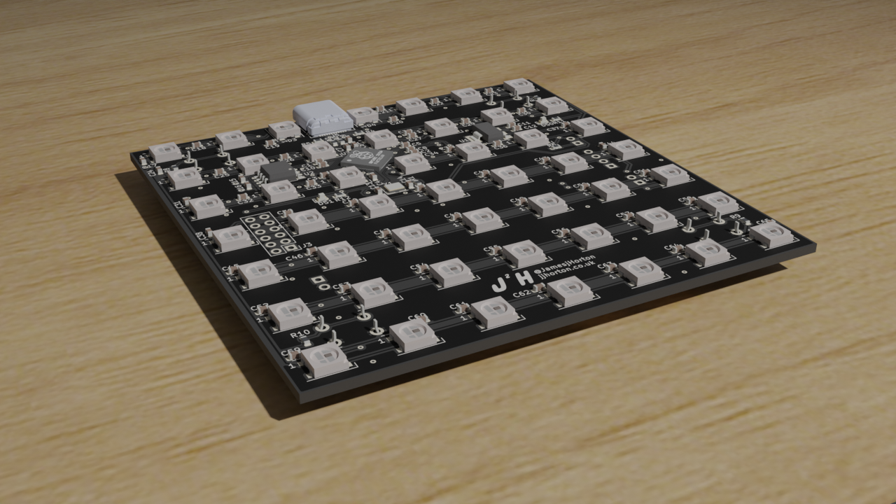 Render of the Rp2040 Coaster PCB